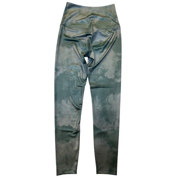 NWT Beyond Yoga Women Small Lux Sage Smoke High Rise Marbled Foil Shine Leggings - Picture 5 of 10
